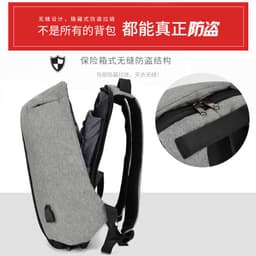image-15 Inch Waterproof Business Laptop Backpack USB Charging Port Gray