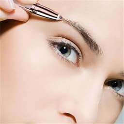 image-Electric Facial Hair Remover Eyebrow Trimmer Shaver Rose Gold