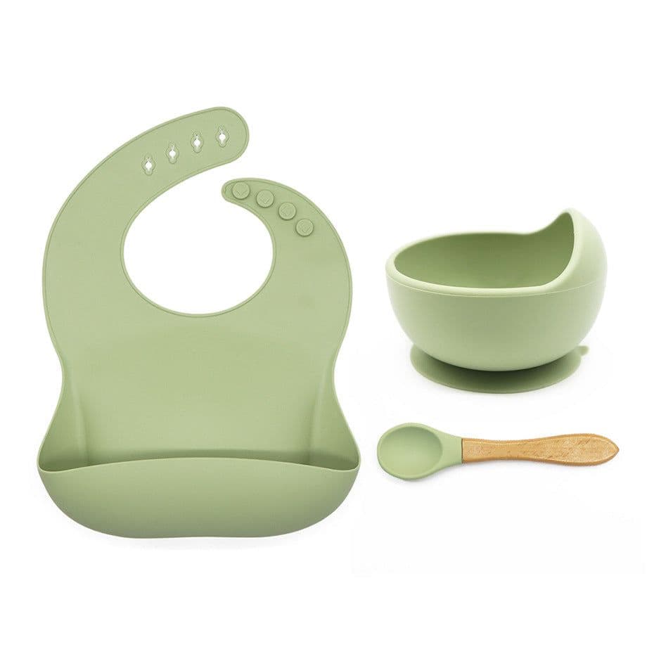 image-Melikeycolour Silicone Suction Bowl Set for Baby Feeding