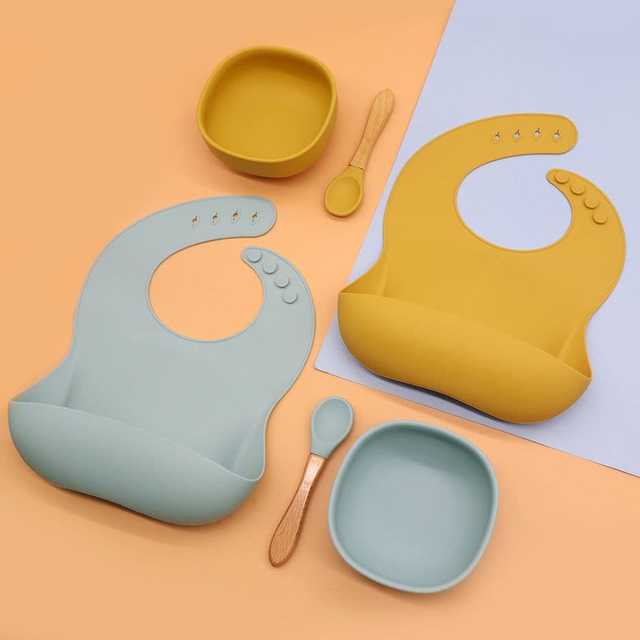 image-Melikeycolour Silicone Suction Bowl Set for Baby Feeding