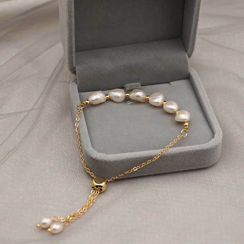 image-Freshwater Pearl Bracelet Women's Titanium Steel Chain Jewelry