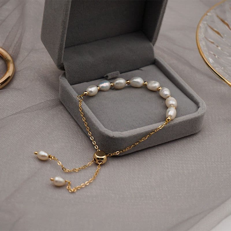 image-Freshwater Pearl Bracelet Women's Titanium Steel Chain Jewelry