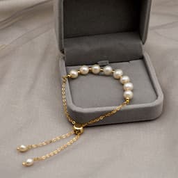 image-Freshwater Pearl Bracelet Women's Titanium Steel Chain Jewelry
