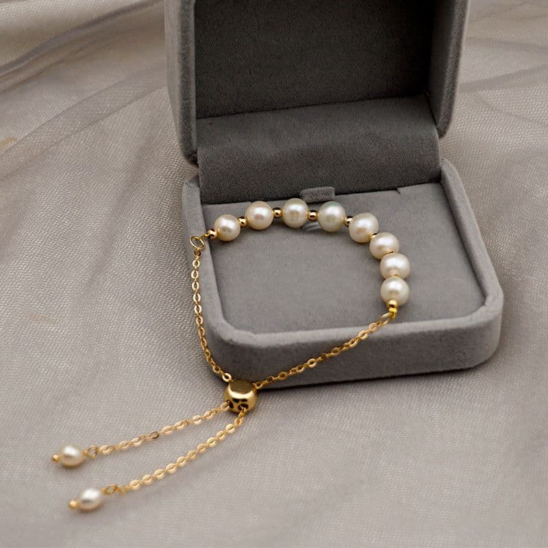 image-Freshwater Pearl Bracelet Women's Titanium Steel Chain Jewelry