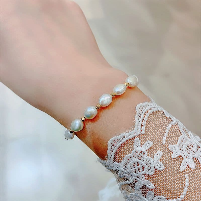 image-Freshwater Pearl Bracelet Women's Titanium Steel Chain Jewelry