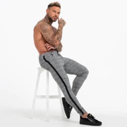image-Men's Plaid Joggers Slim Fit Polyester Casual Pants