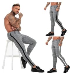 image-Men's Plaid Joggers Slim Fit Polyester Casual Pants