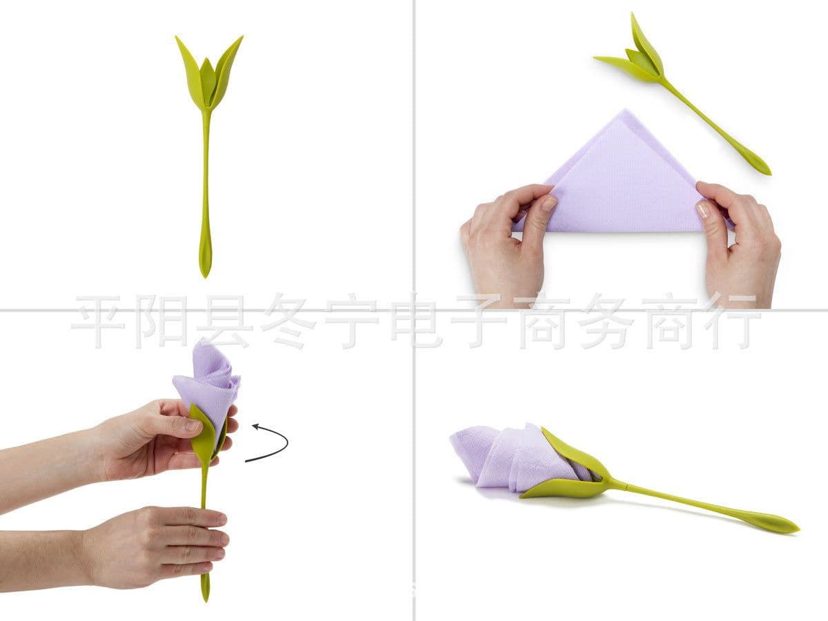 image-Origami Flower Napkin Holder Set of 4