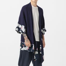 image-Men's Chinese Style Hanfu Tang Suit Kimono Robe Cloak