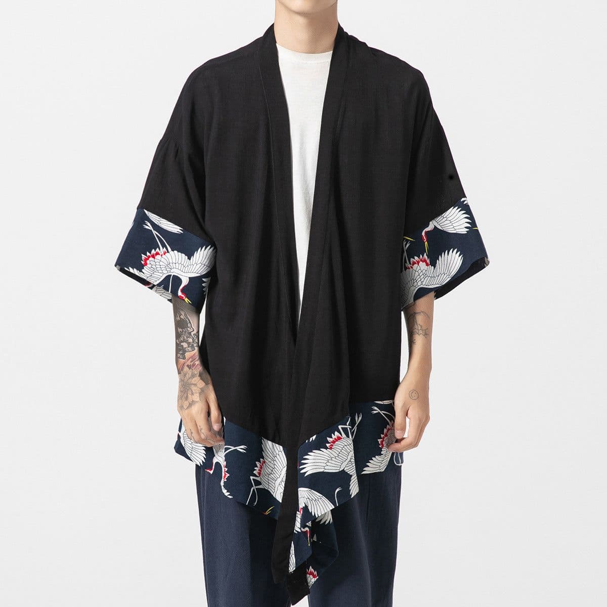 image-Men's Chinese Style Hanfu Tang Suit Kimono Robe Cloak