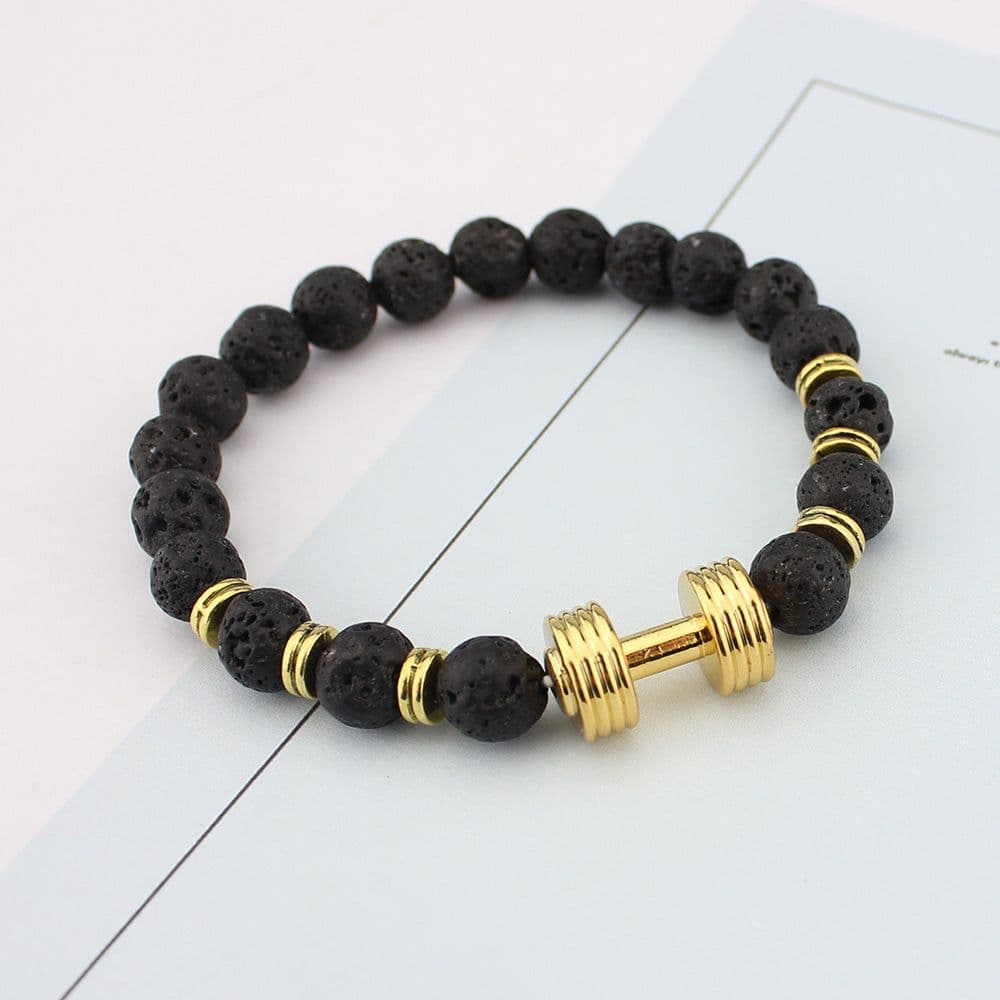 image-Volcanic Stone Hand Beaded Bracelet Unisex Jewelry