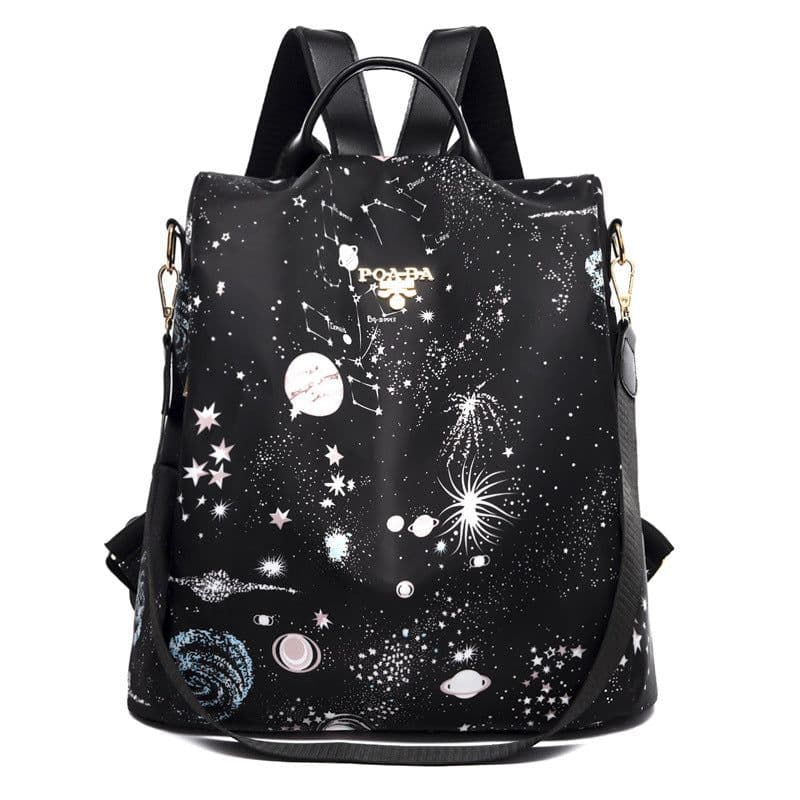 image-Women's Oxford Cloth Backpack Large Capacity School Travel Bag