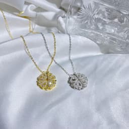 image-Minsheng Four-Leaf Clover Heart Necklace Gold Clavicle Chain