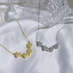 image-Minsheng Four-Leaf Clover Heart Necklace Gold Clavicle Chain