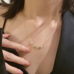 image-Minsheng Four-Leaf Clover Heart Necklace Gold Clavicle Chain