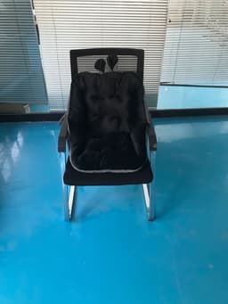 image-Polyester Chair Cushion Seat Pad 45x45cm Gray Black