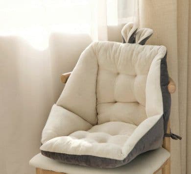 image-Polyester Chair Cushion Seat Pad 45x45cm Gray Black