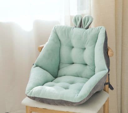 image-Polyester Chair Cushion Seat Pad 45x45cm Gray Black