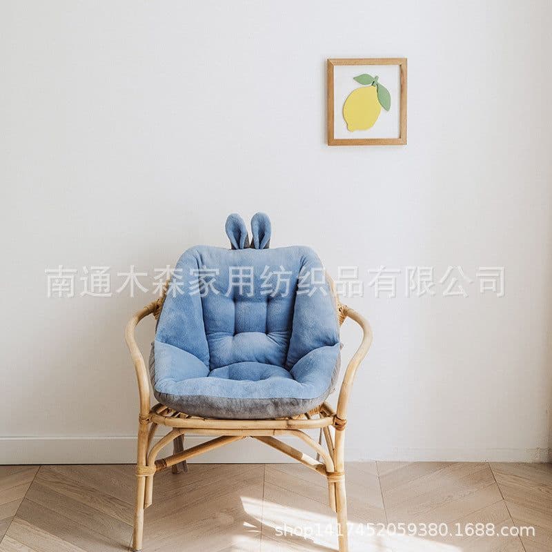 image-Polyester Chair Cushion Seat Pad 45x45cm Gray Black