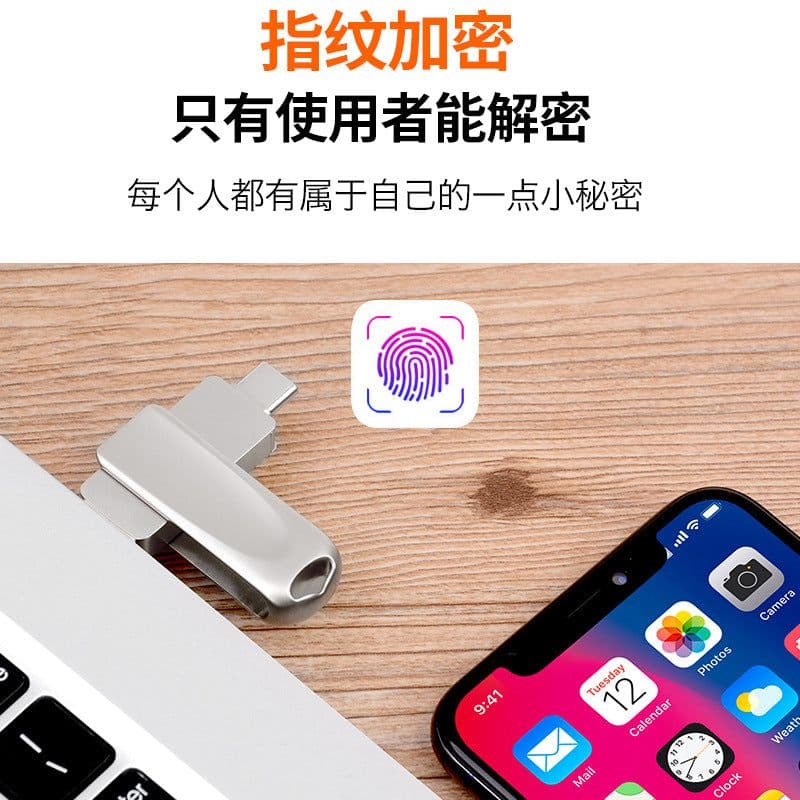 image-Hanrbei 3-in-1 USB Flash Drive Rotating Type-C Android Apple OTG
