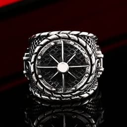 image-Steel Warrior Men's Anchor Ring Stainless Steel Vintage