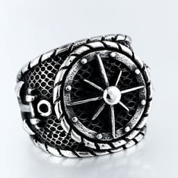 image-Steel Warrior Men's Anchor Ring Stainless Steel Vintage