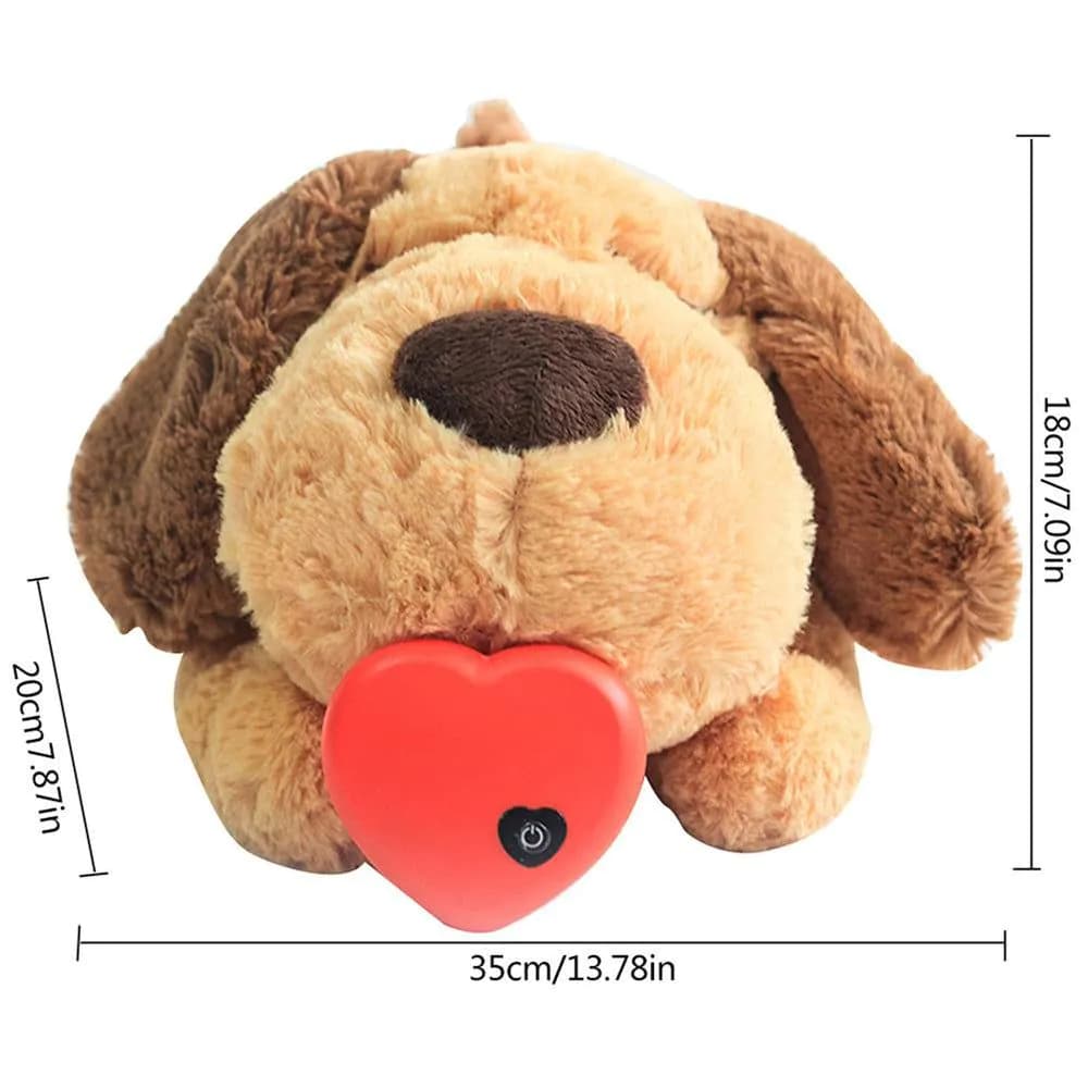 image-Pet Anxiety Plush Toy Dog Companion with Heartbeat & Heating Pack