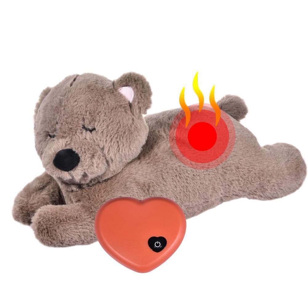 image-Pet Anxiety Plush Toy Dog Companion with Heartbeat & Heating Pack