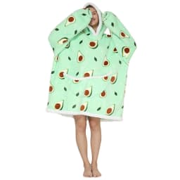 image-Men's Women's Tie-Dye Flannel Nightgown Pullover Blanket