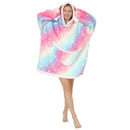 image-Men's Women's Tie-Dye Flannel Nightgown Pullover Blanket
