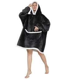 image-Men's Women's Tie-Dye Flannel Nightgown Pullover Blanket