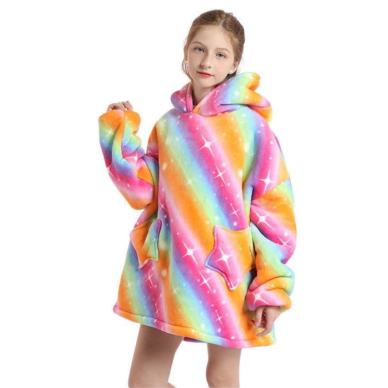 image-TV Blanket Hoodie Wearable Blanket Sweatshirt for Kids and Adults