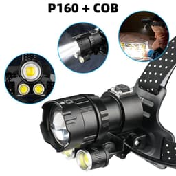 image-XHP160 LED Headlamp Rechargeable USB COB Headlight Fishing Outdoor