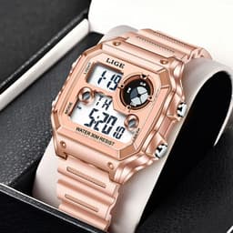 image-LIGE 8921 Men's Multifunctional Sports Watch Silicone Band