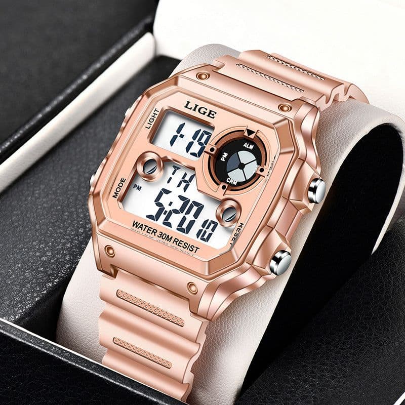 image-LIGE 8921 Men's Multifunctional Sports Watch Silicone Band