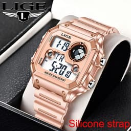 image-LIGE 8921 Men's Multifunctional Sports Watch Silicone Band