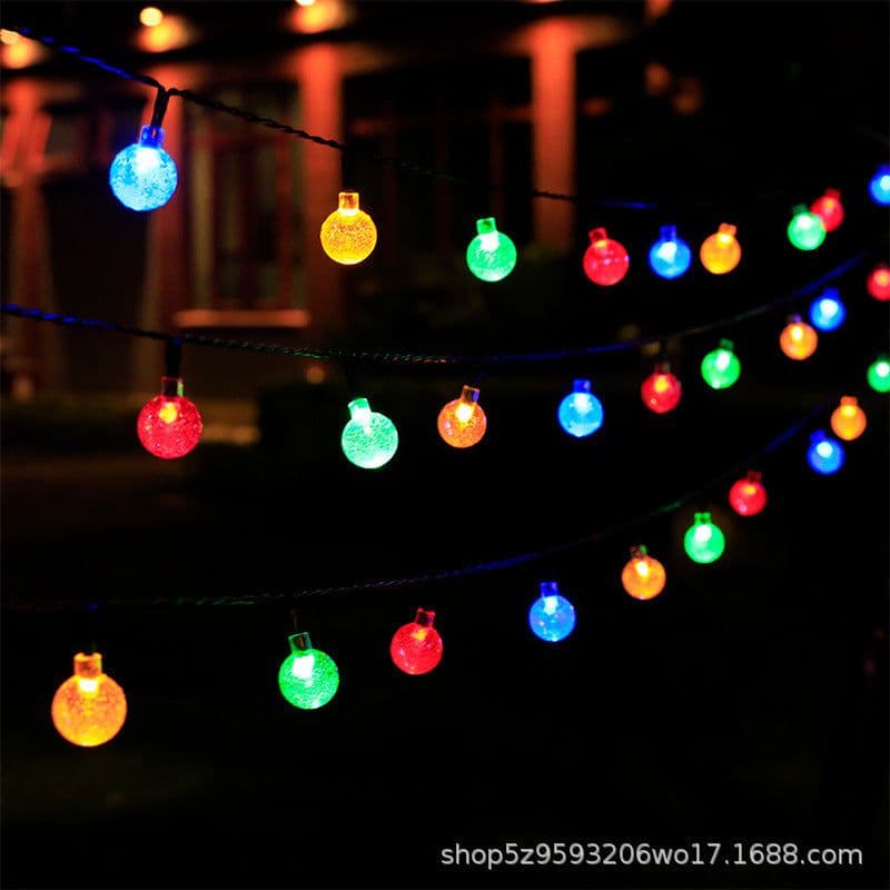 image-LED Solar Bubble Ball String Lights Waterproof Outdoor Garden