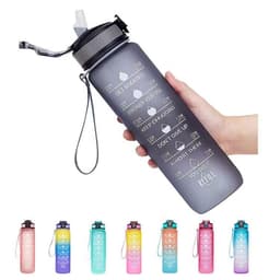 image-Gradient Color Changing Plastic Cup with Straw 1000ml