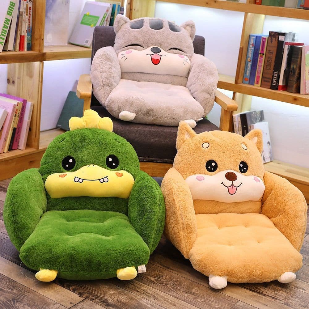 image-Cartoon Cat Plush Cushion Pillow 55x40cm Office Home Seat