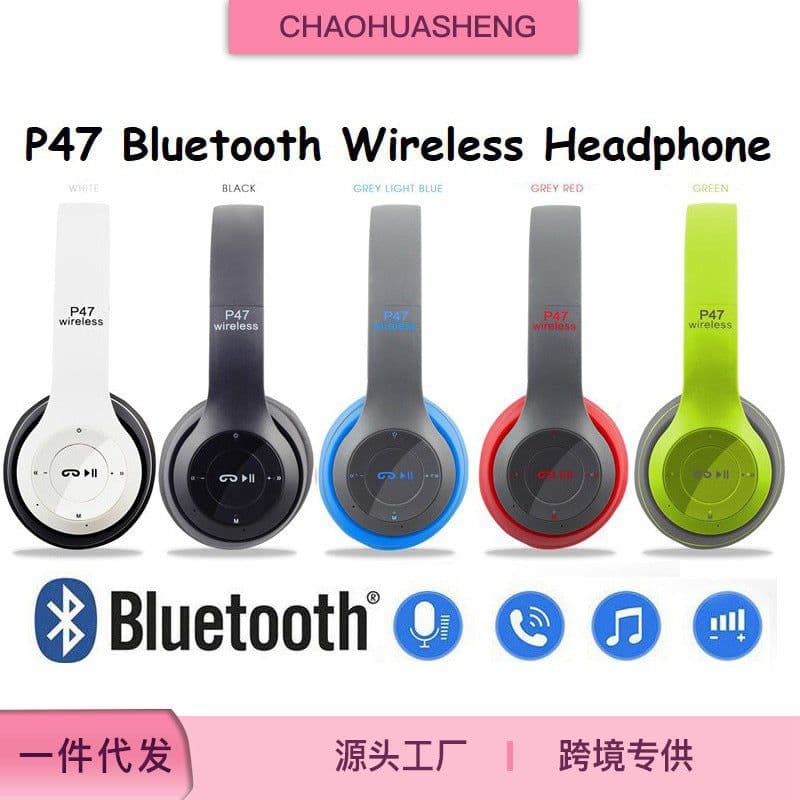 image-Wireless Bluetooth 5.0 Headset Foldable Stereo Over-Ear