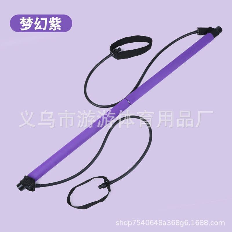 image-Pilates Stick with Resistance Bands Home Fitness Equipment