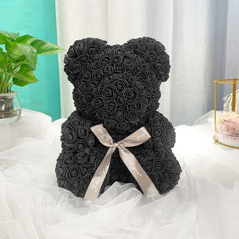 image-Rose Bear 40cm Panda with Heart Gift Box