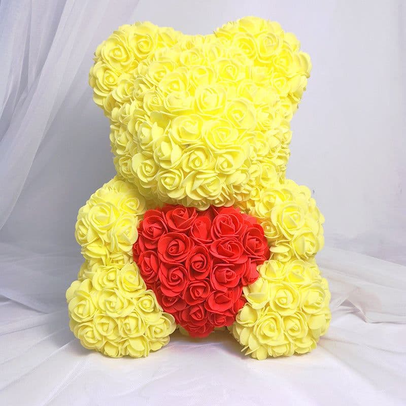 image-Rose Bear 40cm Panda with Heart Gift Box