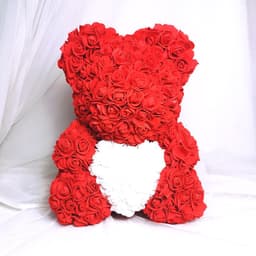 image-Rose Bear 40cm Panda with Heart Gift Box