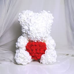 image-Rose Bear 40cm Panda with Heart Gift Box