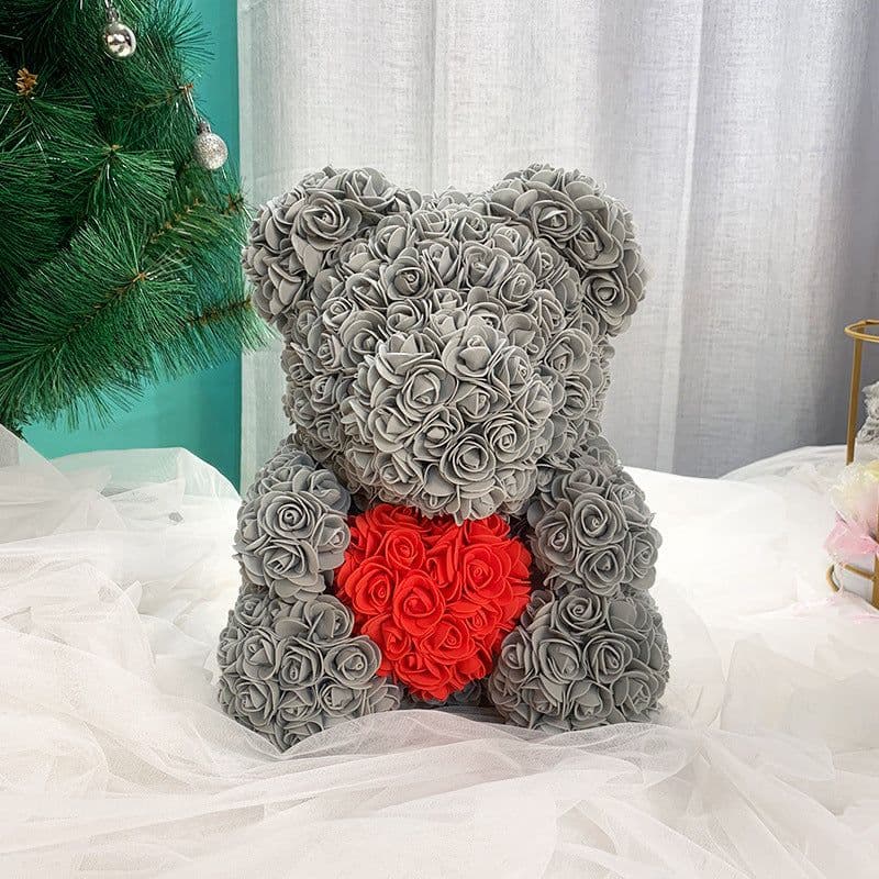 image-Rose Bear 40cm Panda with Heart Gift Box