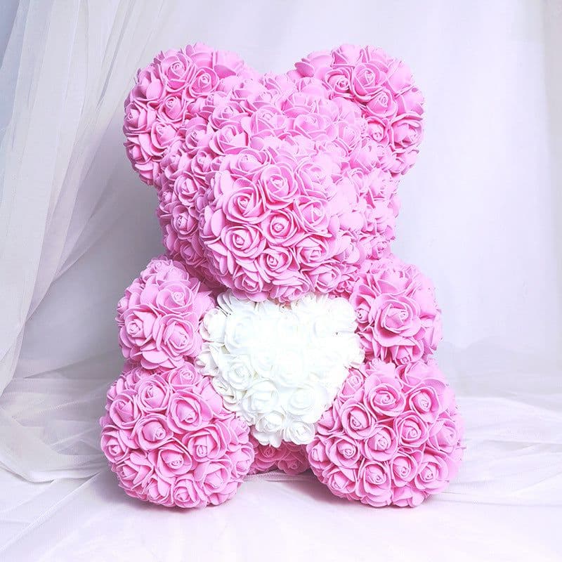 image-Rose Bear 40cm Panda with Heart Gift Box