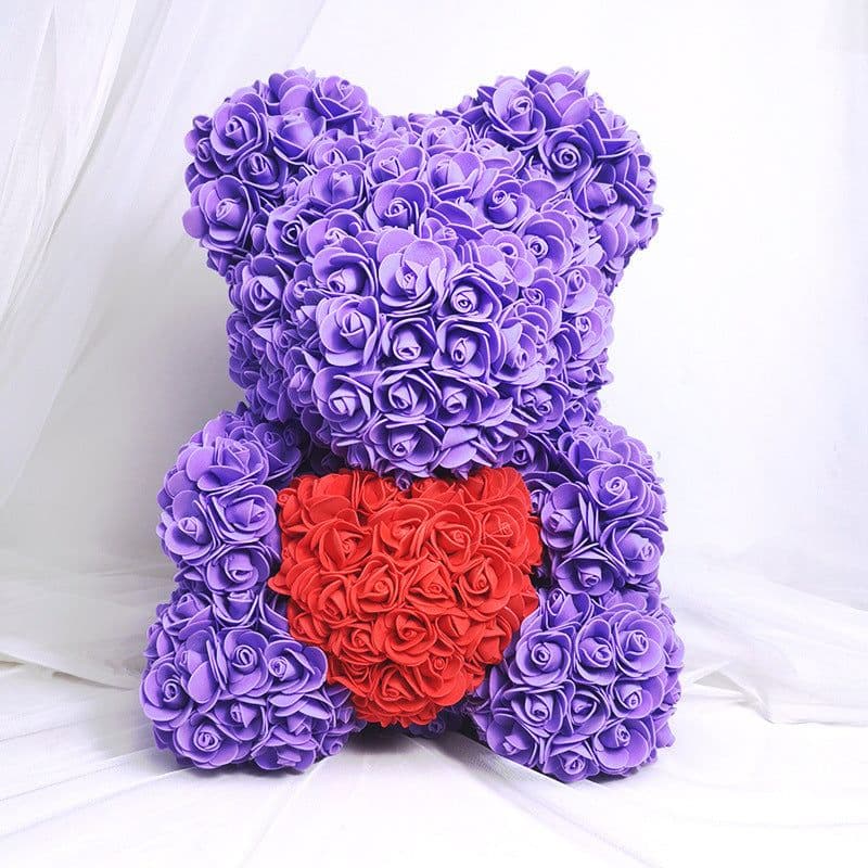 image-Rose Bear 40cm Panda with Heart Gift Box