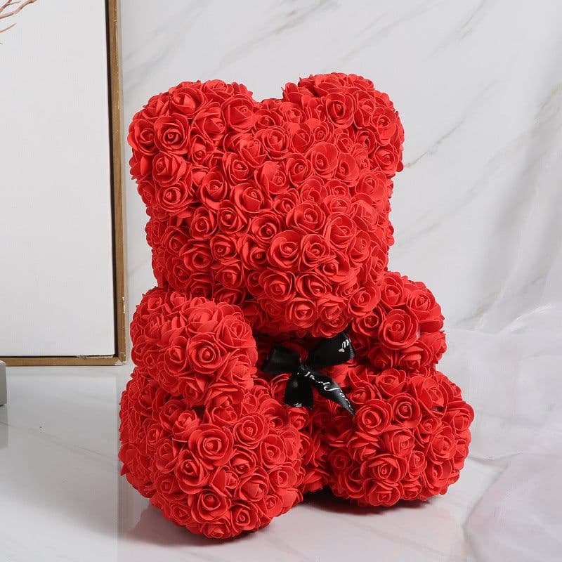 image-Rose Bear 40cm Panda with Heart Gift Box