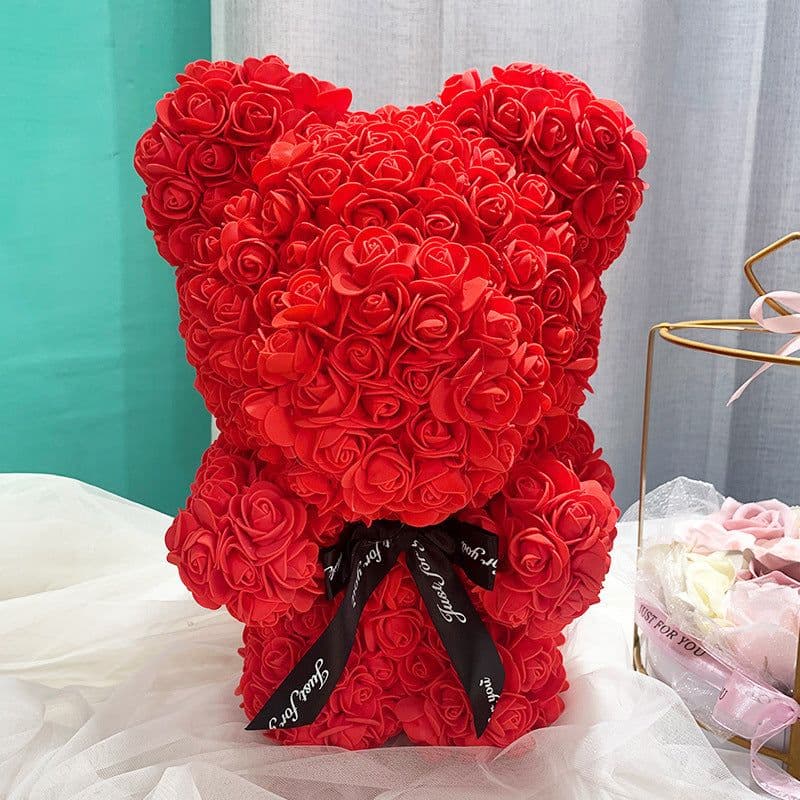 image-Rose Bear 40cm Panda with Heart Gift Box